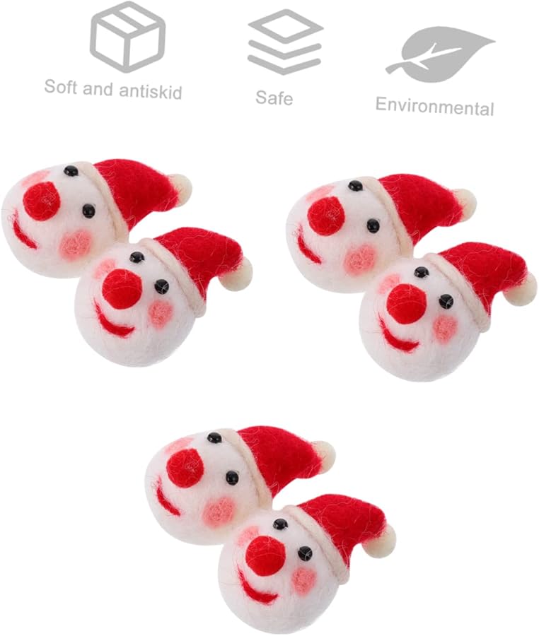 Felt Snowman Hairpin Ornament 6 Pack Christmas Gnome Decorations Craft Party Props - Image 2